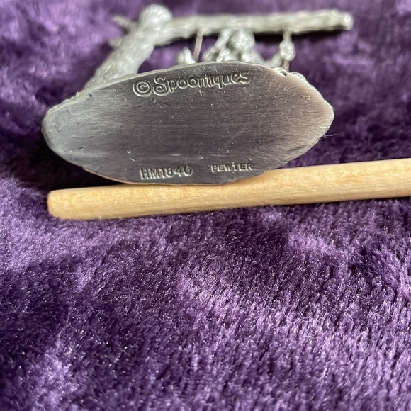 Vintage Pewter Spoontiques Fairy on Swing with Crystal Ball. - Picture 5 of 5